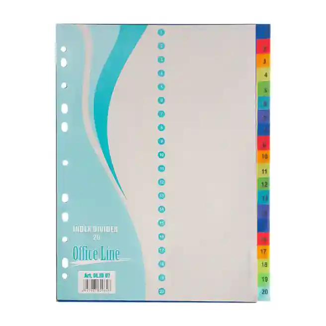 Index-separator cifrat din plastic, color, OfficeLine, 1-20, 20 file