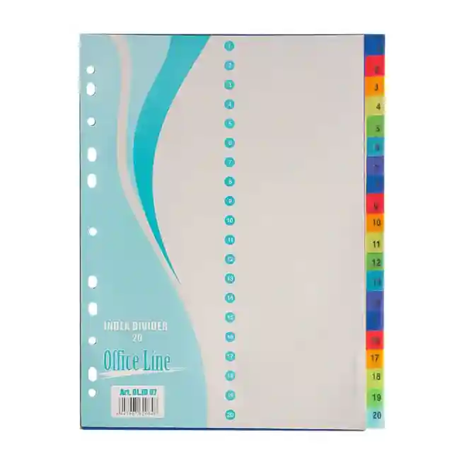 Index-separator cifrat din plastic, color, OfficeLine, 1-20, 20 file