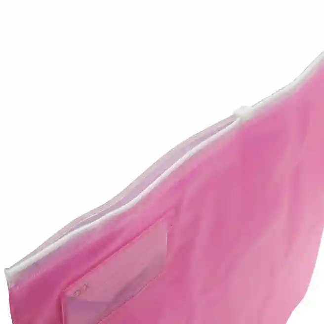 Папка-ZIP A4, PVC, полу-прозрачная, матовая, розовый