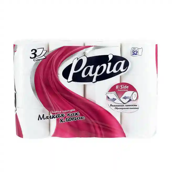 Hârtie igienică Papia, White 32 role, 3 straturi