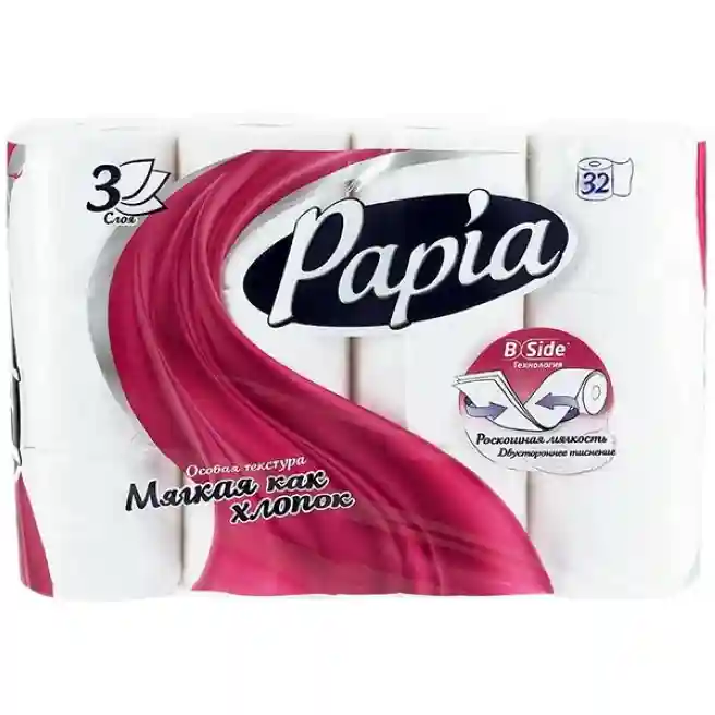 Hârtie igienică Papia, White 32 role, 3 straturi