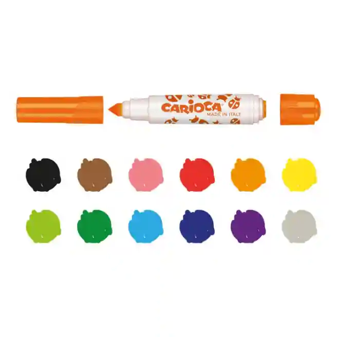 Set de carioci lavabile Carioca Stamperello cu 6 ștampile