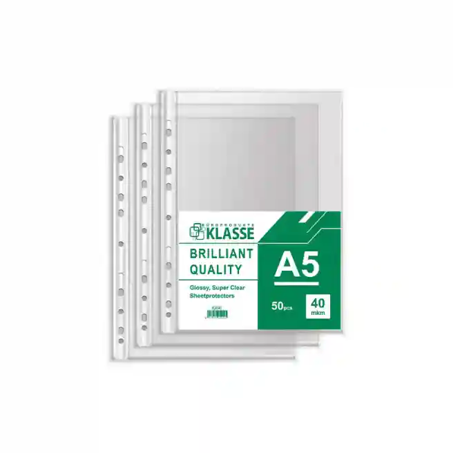 Folii de protecție Klasse Super Clear, A5/40 mkm, 50 buc./cutie