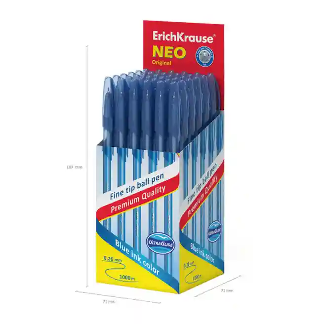 Pix cu bila ErichKrause 0,7 mm Neo Original, albastru