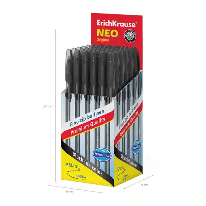 Pix cu bila ErichKrause 0,7 mm Neo Original, negru