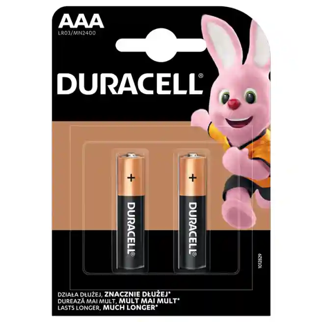 Батарейки Duracell AAA,  2 штуки