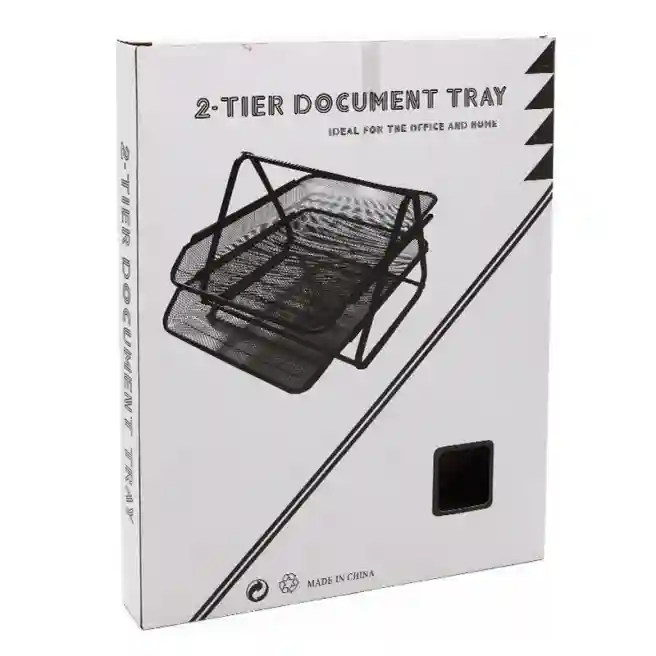 Set de suport-uri pentru documente 2 sectii, din metal, negru