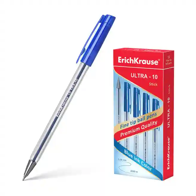 Pix cu bilă ErichKrause 0,7 mm ULTRA-10, albastru