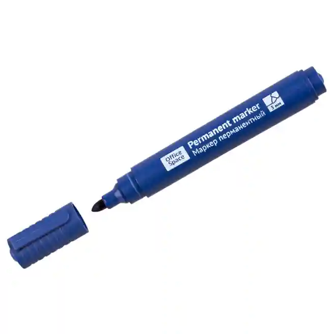 Marker permanent OfficeSpace "8004A" albastru, glont, 3mm