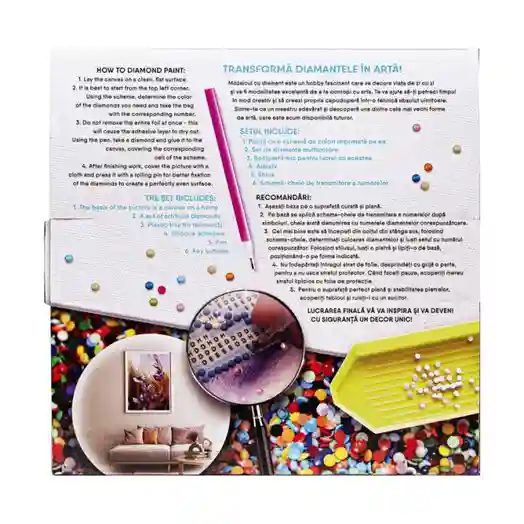 Floarea soarelui, 20x20 cm, mozaic cu diamante