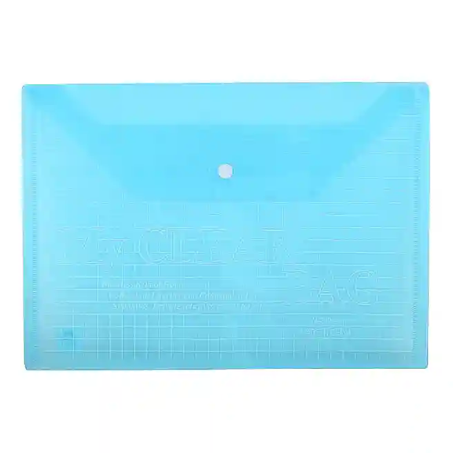 Mapă-plic A4 plastic 100, cu buton, albastră