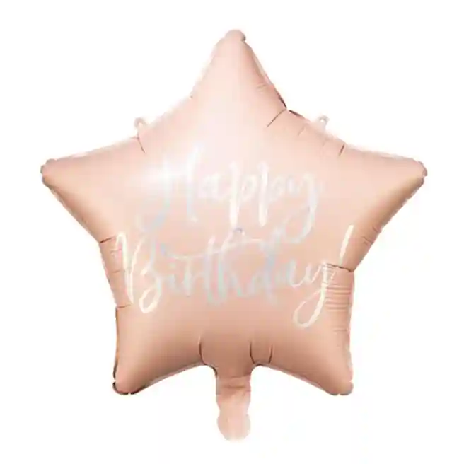 Balon de folie Happy Birthday, 40 cm, roz pudră