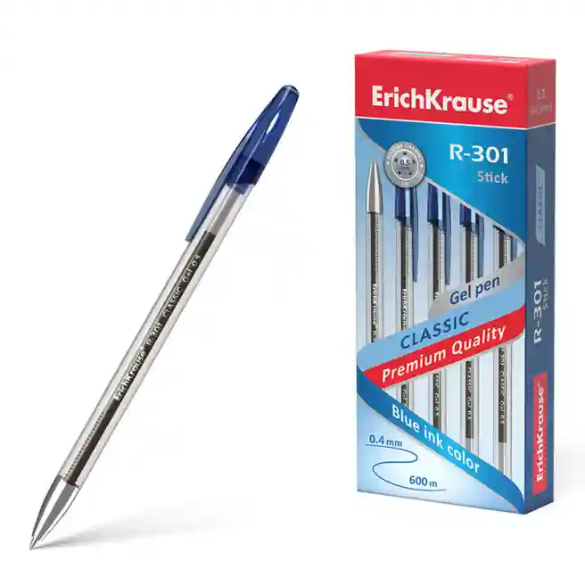 Pix cu gel ErichKrause 0,5 mm R-301 Classic, albastru