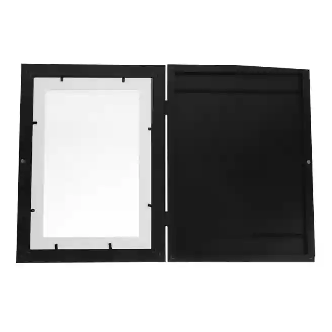 Откидная рамка для хранения детских рисунков А4 (21x29,7x4см), цвет черный