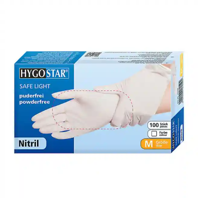Mânuși nitrilice Nitril Safe Light, mărime S, albe, 100 buc., Hygostar, FM Cod 27069