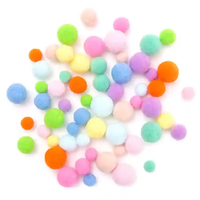 Pompoane pentru decor 60 bucăți, mix, culori pastelate