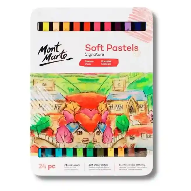 Set pasteluri Soft Pastels 24 culori, cutie metalică