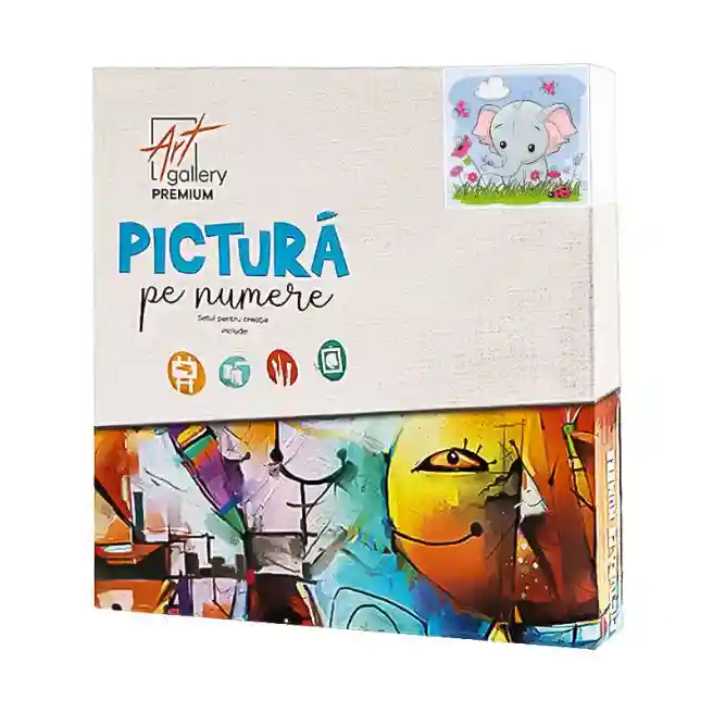 Elefant în câmpie 20х20 cm, pictură pe numere