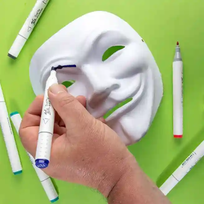 Набор бумажных масок для декорирования, Mime, 4 штуки, тип 8