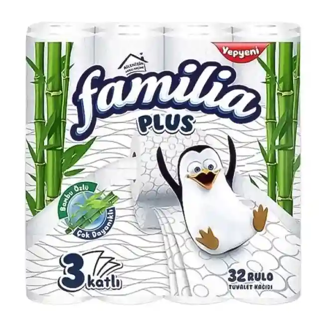 Hârtie igienică, 3 straturi, 32 role, FAMILIA Natural