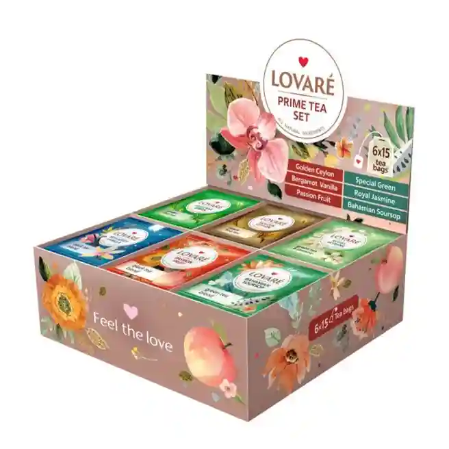 Ceai Lovare Set PRIME TEA - 90 de pachete de asortiment de ceai