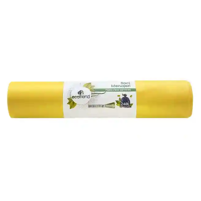 Pungi pentru gunoi 240l./10 buc., 28 mkm, Ecofriend, galben