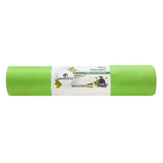 Pungi pentru gunoi 240l./10 buc., 28 mkm, Ecofriend, verde