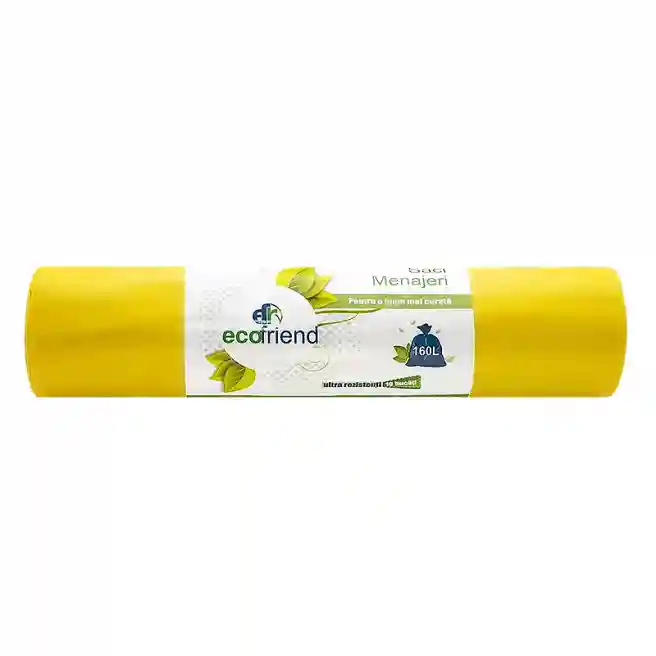 Pungi pentru gunoi 160l./10 buc., 25 mkm, Ecofriend, galben