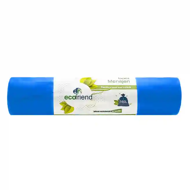 Pungi pentru gunoi 160l./10 buc., 25 mkm, Ecofriend, albastru