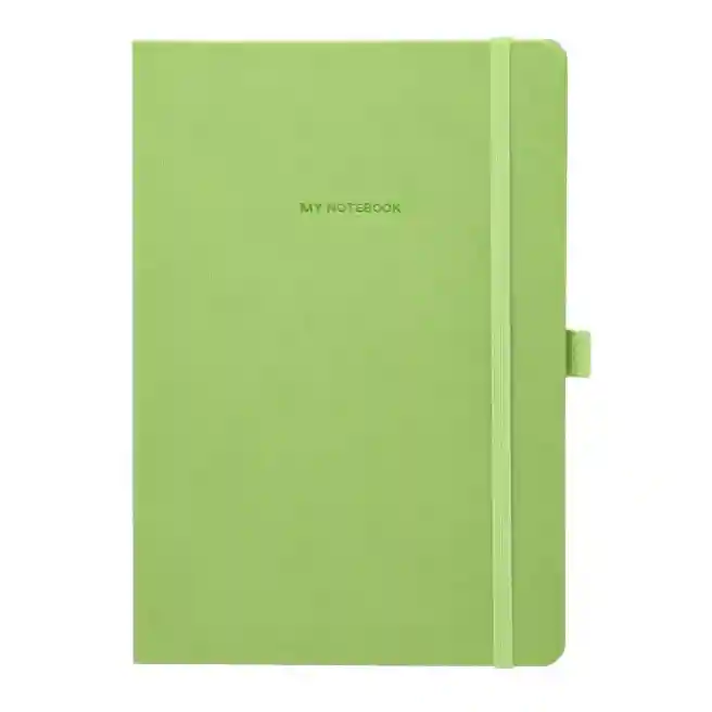 Agendă nedatată A5 pătrățele 96 foi IDEE copertă tare cu elastic OLIVE GREEN