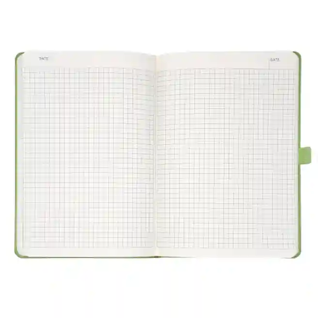 Agendă nedatată A5 pătrățele 96 foi IDEE copertă tare cu elastic OLIVE GREEN