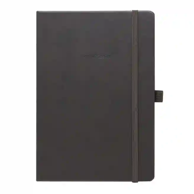 Agendă nedatată A5 pătrățele 96 foi IDEE copertă tare cu elastic INTENSE GREY