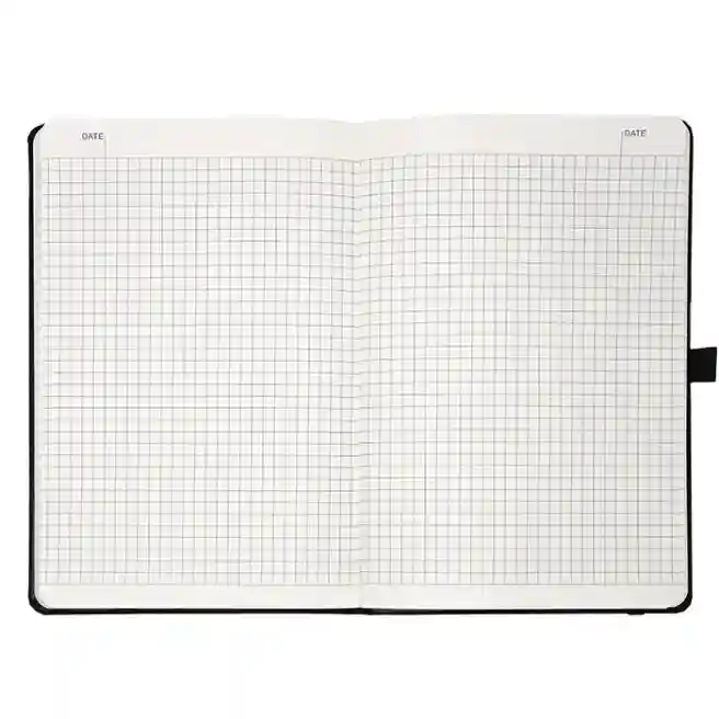 Agendă nedatată A5 pătrățele 96 foi IDEE copertă tare cu elastic INTENSE GREY