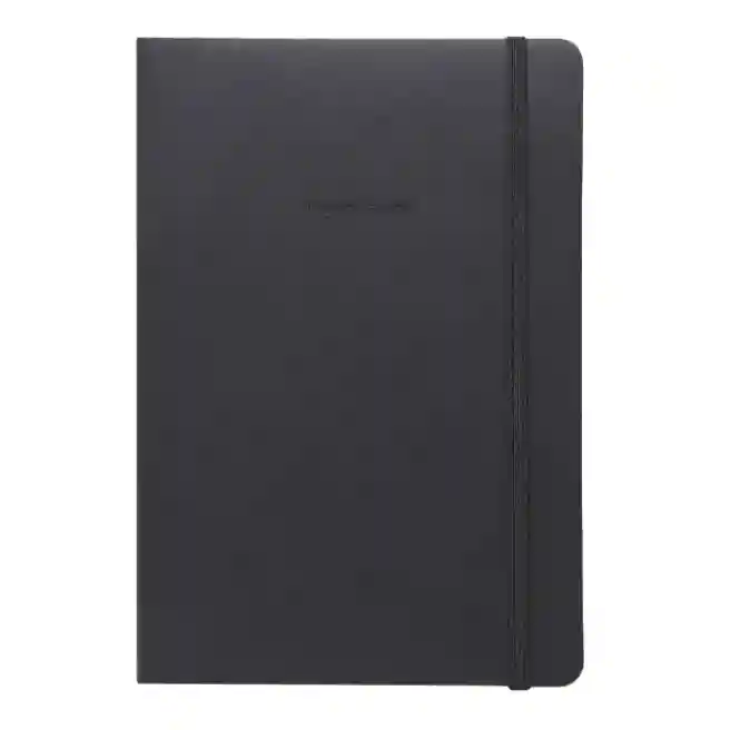Agendă nedatată A5 pătrățele 96 foi IDEE copertă flexibilă cu elastic OBSIDIAN BLACK