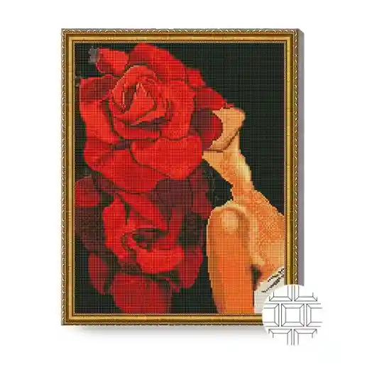 Розовое настроение, 40x50 см, алмазная мозаика квадратная