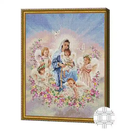Дева с ангелами, 40x50 см, алмазная мозаика квадратная