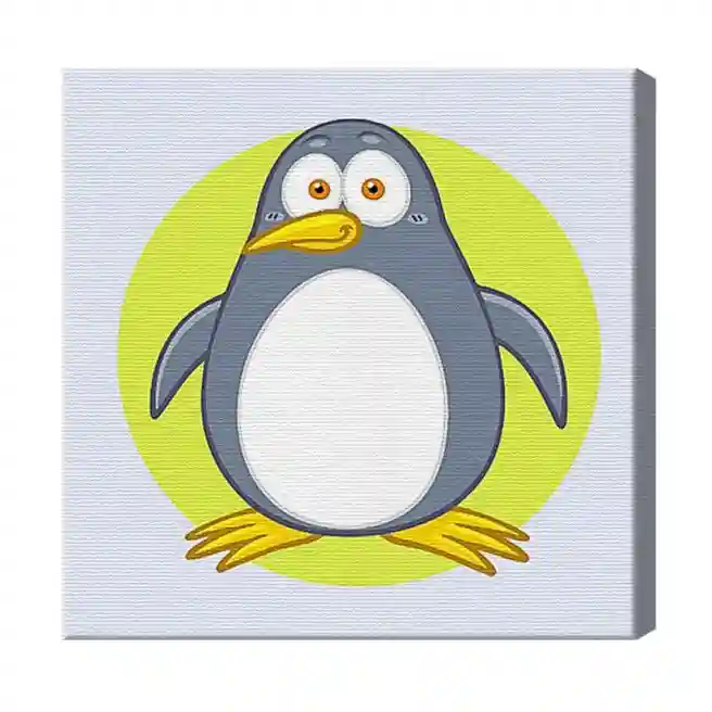 Pinguin micuț 20x20 cm, pictură pe numere