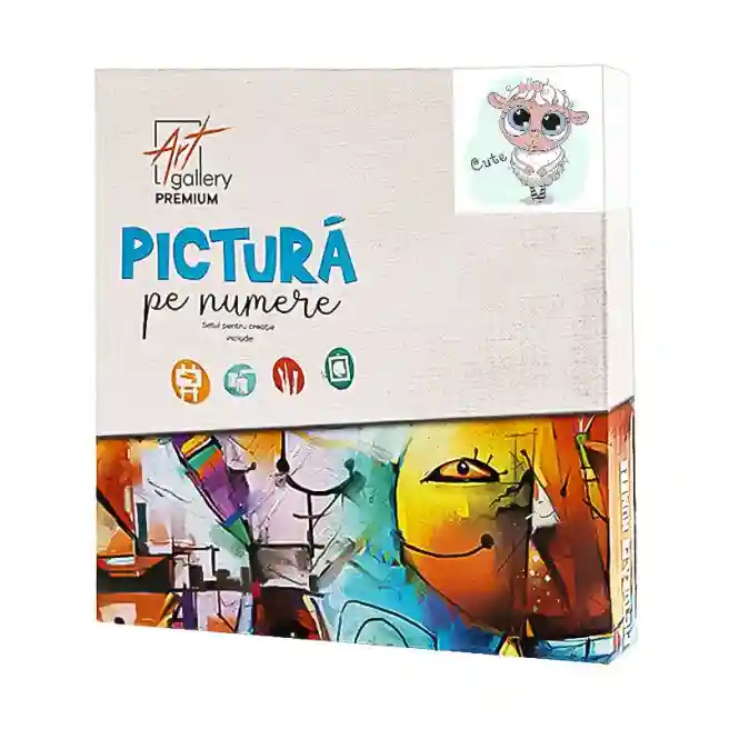 Oiță drăguță 20x20 cm, pictură pe numere