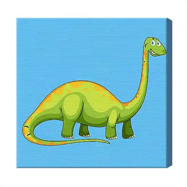 Brachiosaurus verde 20x20 cm, pictură pe numere