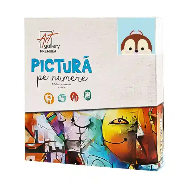 Față cățelușului 20x20 cm, pictură pe numere