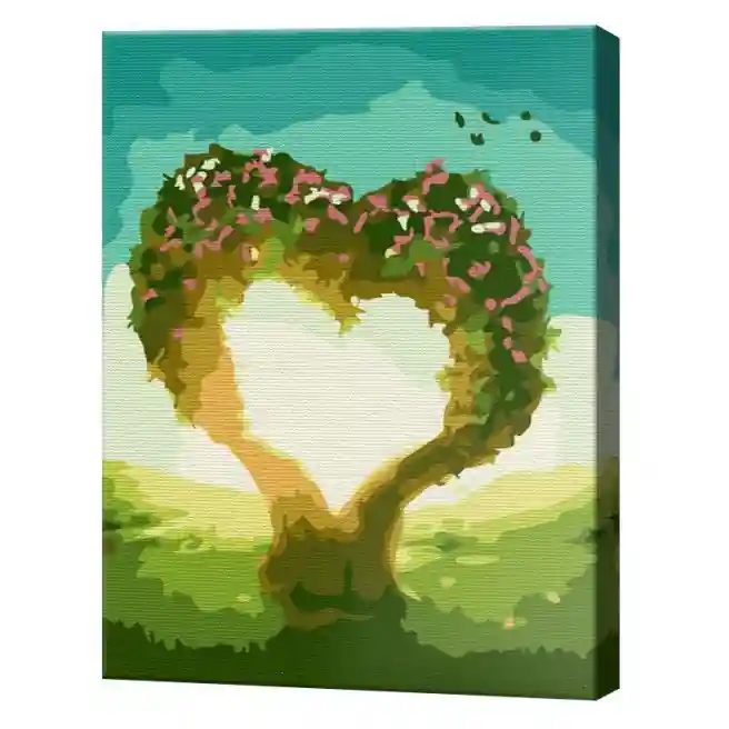 Куст-сердце 20x30 см, картина по номерам