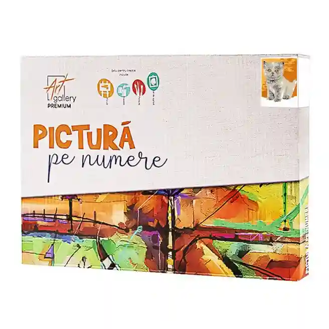 Серый котенок 20x30 см, картина по номерам