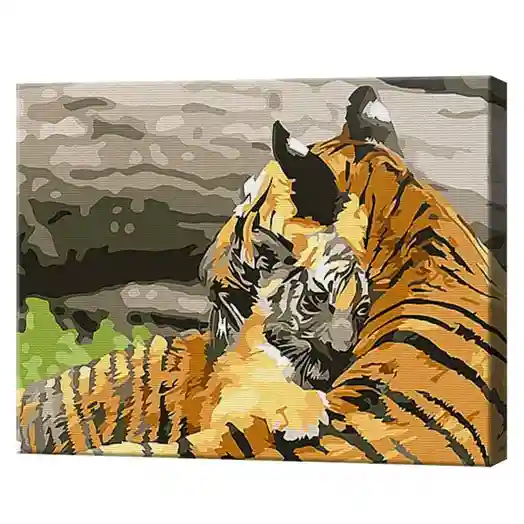 Тигриная нежность 20x30 см, картина по номерам