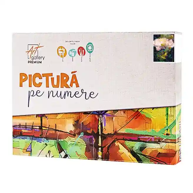 Floarea mare albă 20x30 cm, pictură pe numere