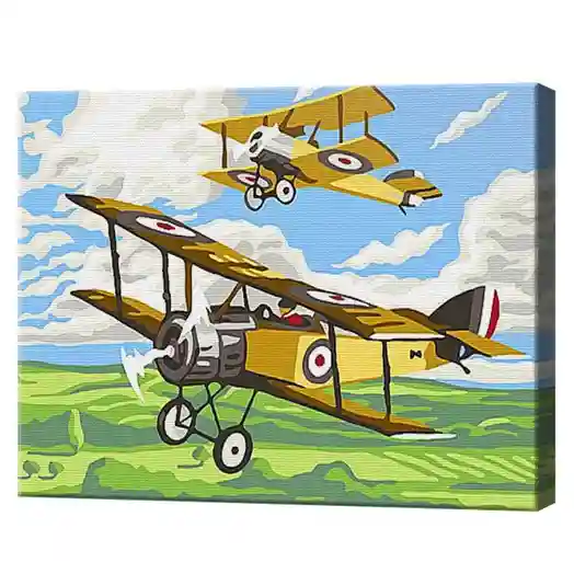 Самолеты 20x30 см, картина по номерам