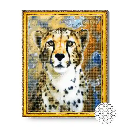 Ghepard, 40x50 cm, mozaic cu diamante