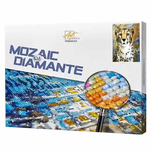 Ghepard, 40x50 cm, mozaic cu diamante