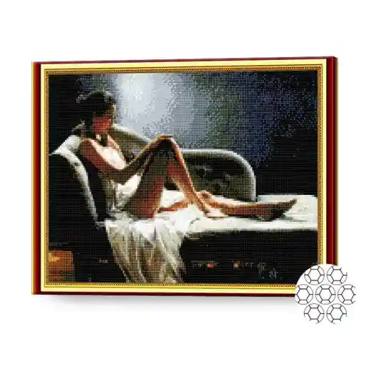 Odihnă mult așteptată, 40x50 cm, mozaic cu diamante