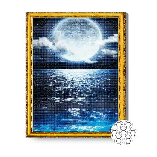 Мега луна над морем, 40x50 см, алмазная мозаика