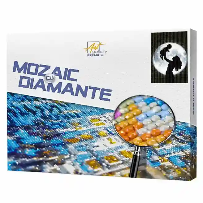 Fericirea mamei, 40x50 cm, mozaic cu diamante